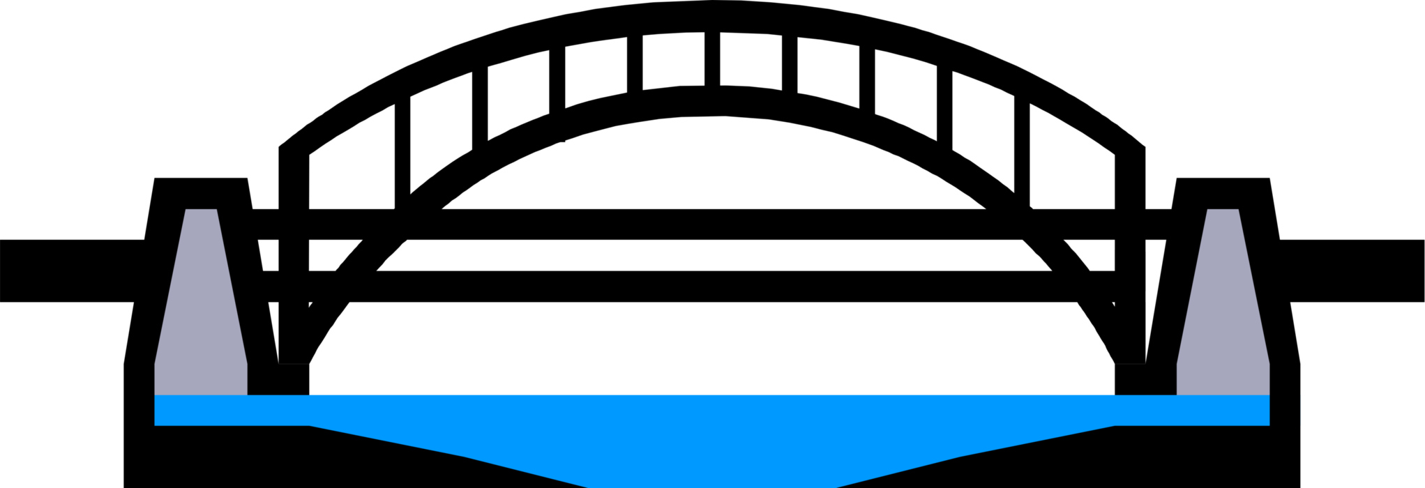 Vector Illustration of Suspension Bridge Symbol