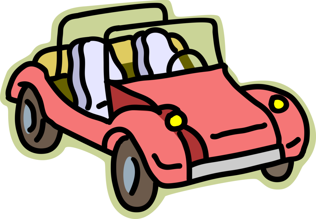 Vector Illustration of Dune Buggy Convertible Car Automobile Motor Vehicle