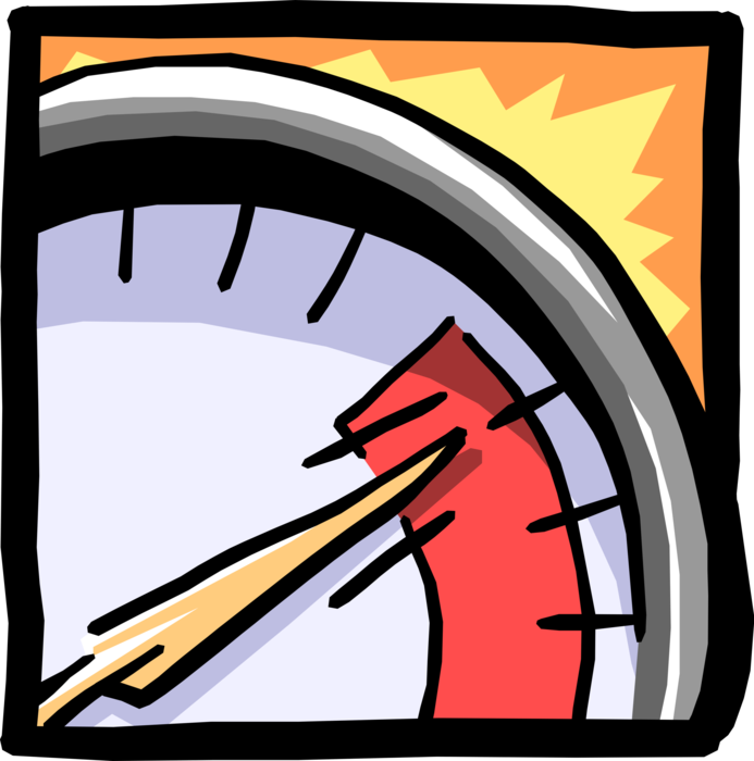 Vector Illustration of Gauge Red Line Meaning Danger