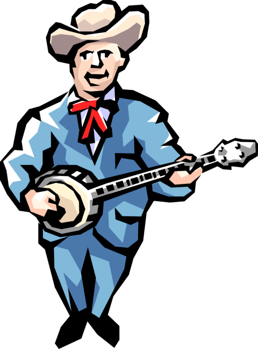 Vector Illustration of Grand Old Opry Banjo Picker Plays Nashville