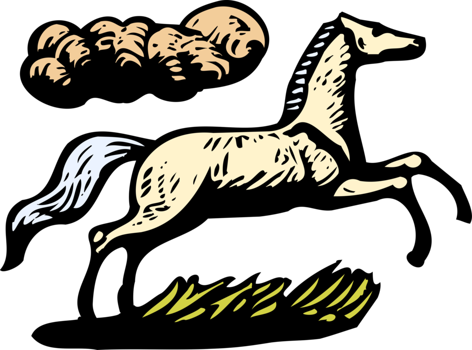 Vector Illustration of Quadruped Equine Horse