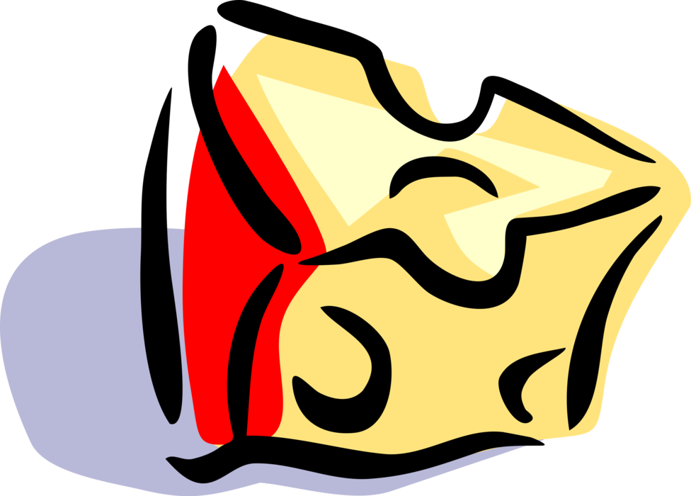 Vector Illustration of Cheese Food Derived from Dairy Milk