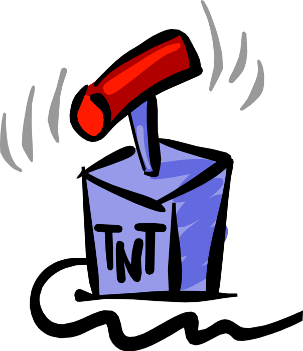 Vector Illustration of TNT Trinitrotoluene Bomb Explosive Material