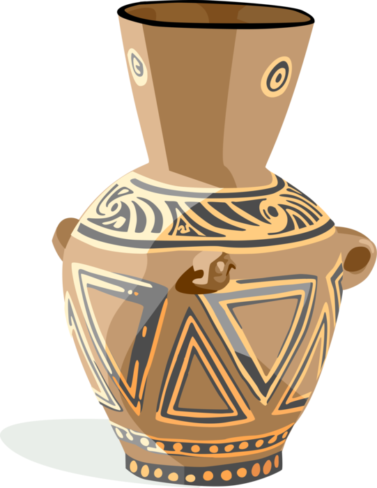 Vector Illustration of Ancient Egyptian Pottery Vase