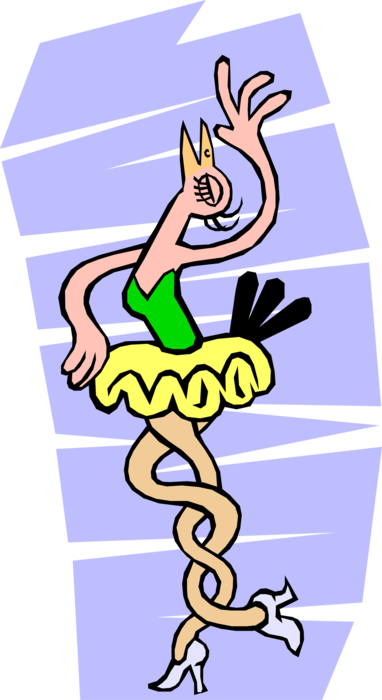 Vector Illustration of Ballerina Long-Legged Bird