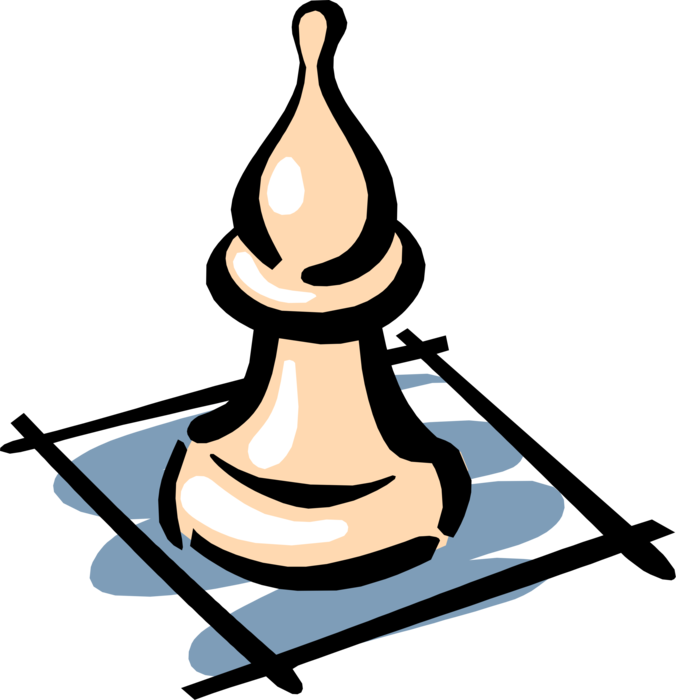 Vector Illustration of Bishop Chess Piece Strategy Game of Chess