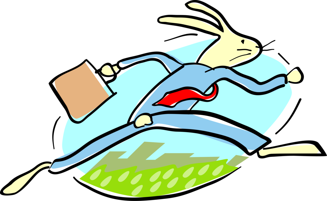 Vector Illustration of Business Small Mammal Rabbit Running