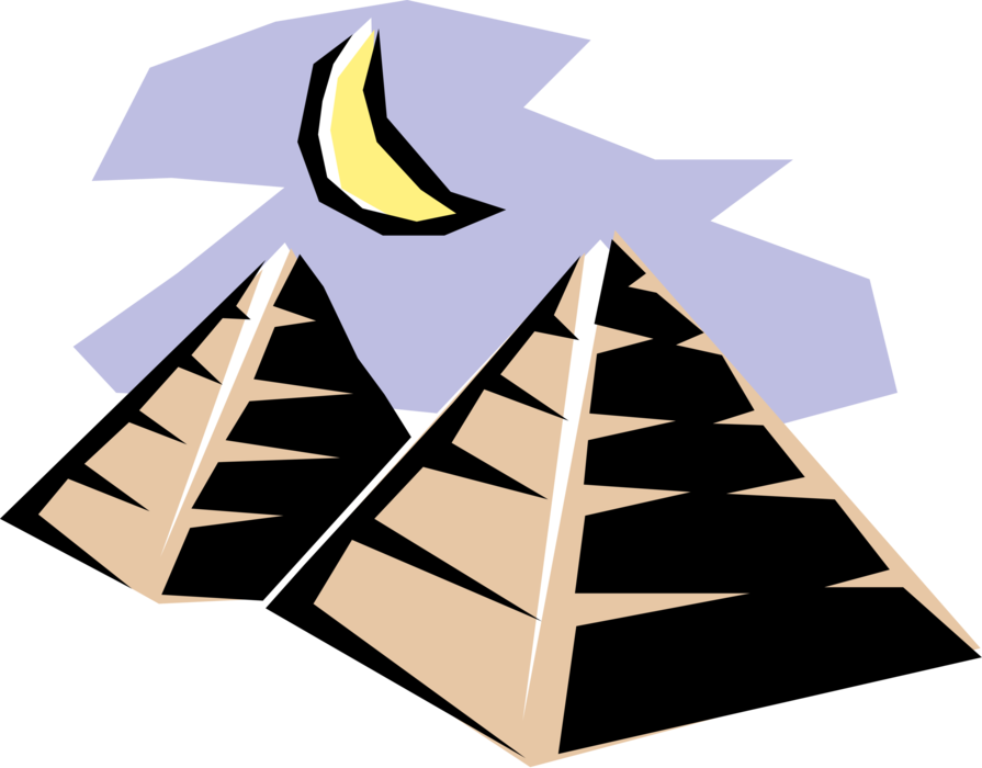 Vector Illustration of Ancient Egyptian Pyramid of Giza Symbol