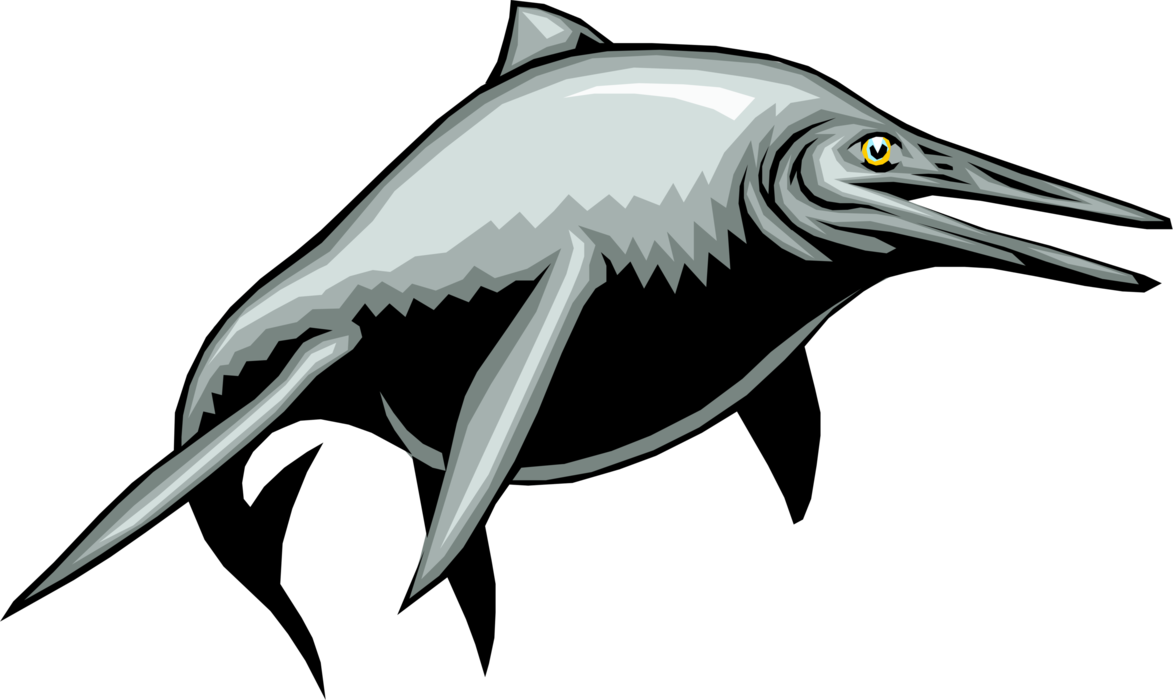 Vector Illustration of Prehistoric Aquatic Marine Animal 