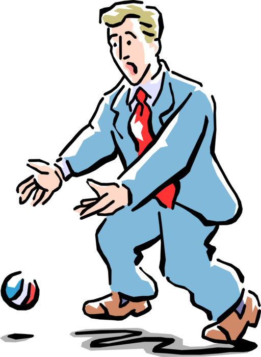 Vector Illustration of Businessman Dropping the Ball