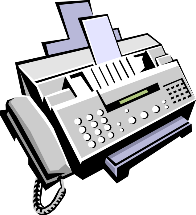 Vector Illustration of Fax Facsimile Telephonic Transmission Device