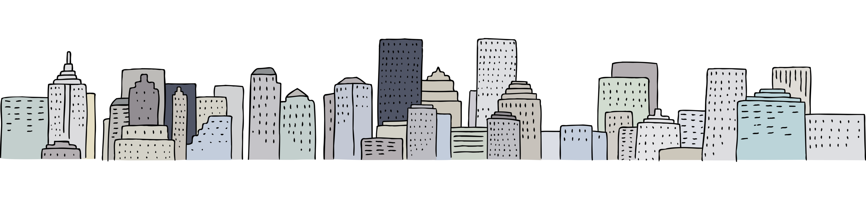 Vector Illustration of Urban Metropolitan Cityscape Skyline City Skyscrapers 