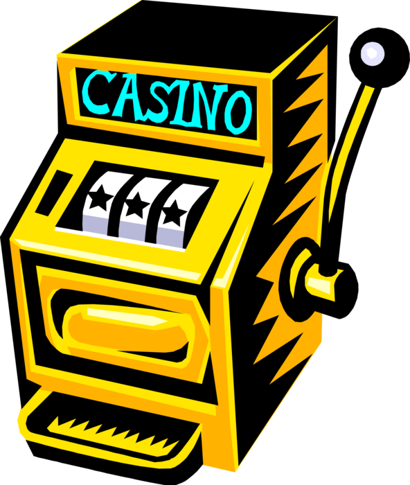 Vector Illustration of Casino Gambling Slot Machine One-Armed Bandit