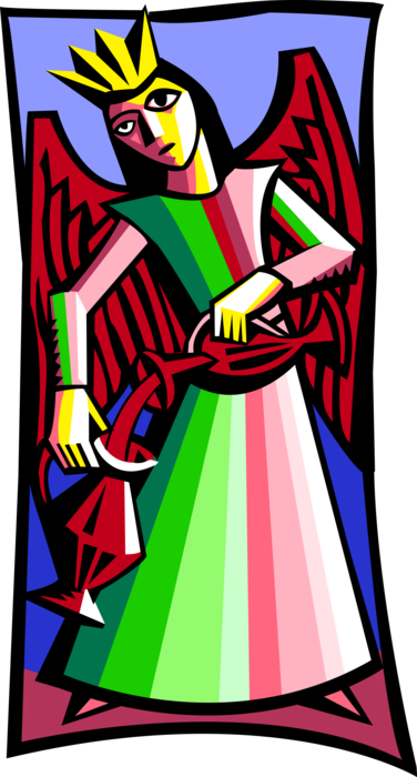 Vector Illustration of Tarot Card Major Arcana Temperance Indicating Peace Already Rests Within You