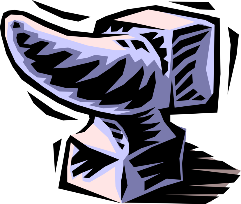 Vector Illustration of Cast or Forged Steel Blacksmith's Anvil