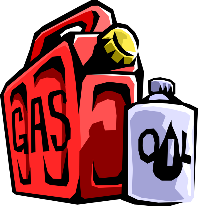 Vector Illustration of Gasoline Jerry Can Container for Transferring, Storing, and Dispensing Oil Based Liquids