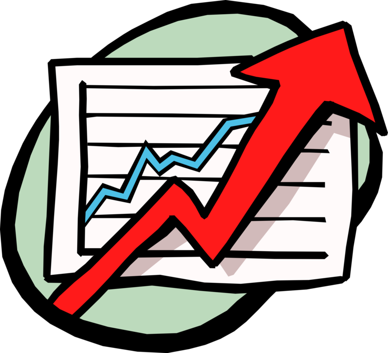 Vector Illustration of Sales Chart Diagram or Graph is Graphical Representation of Data