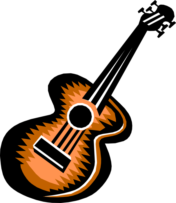 Vector Illustration of Acoustic Guitar Stringed Musical Instrument