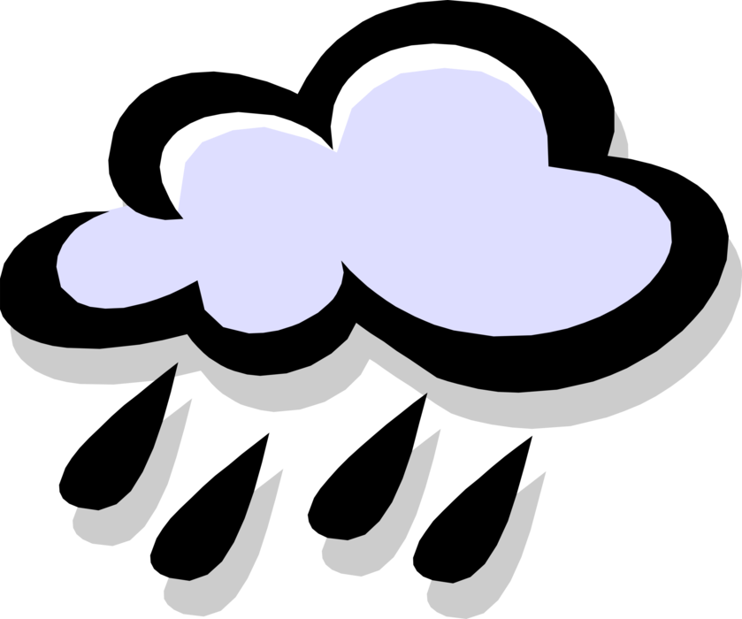 Vector Illustration of Weather Forecast Rain Showers