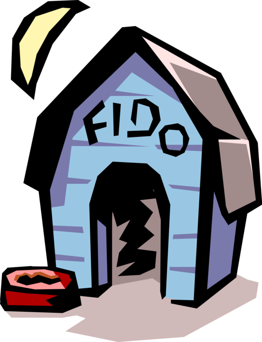 Vector Illustration of Fido's Doghouse Shelter