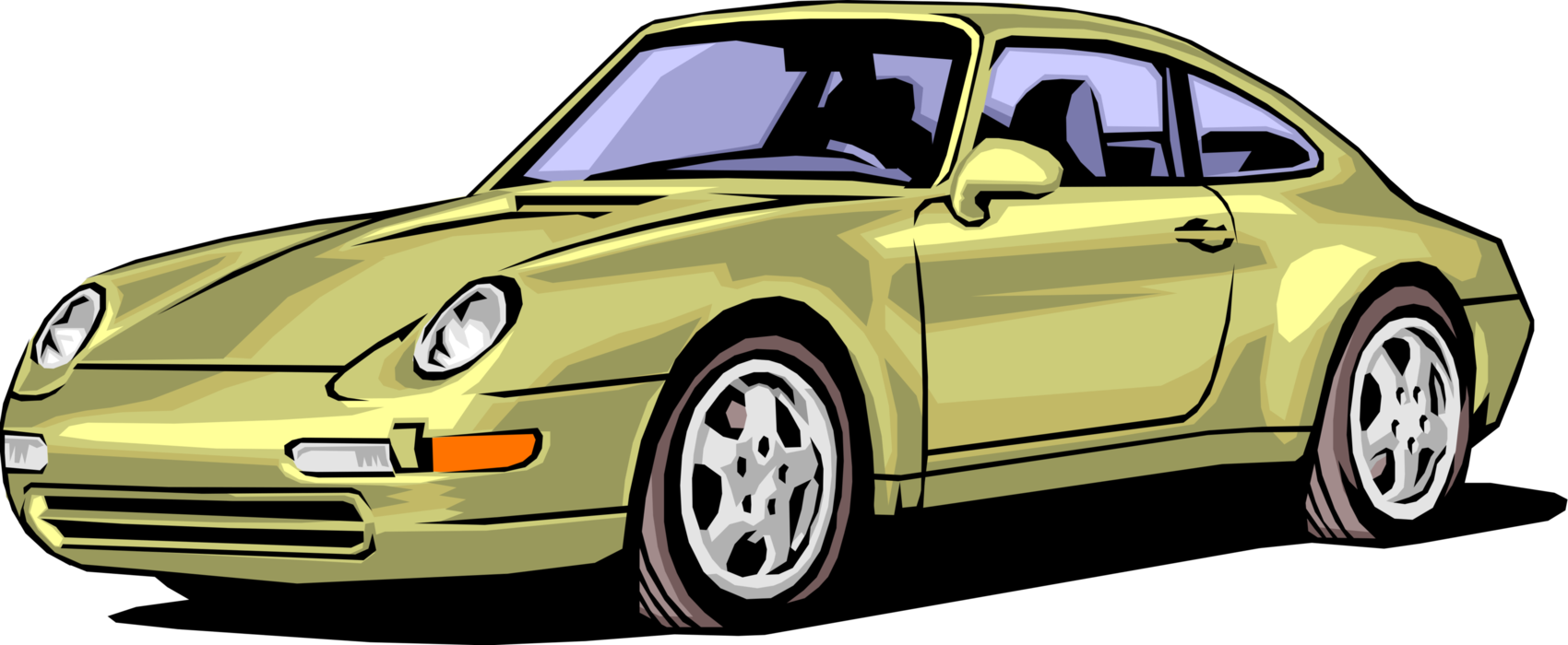 Vector Illustration of Porsche Sports Car Automobile Motor Vehicle
