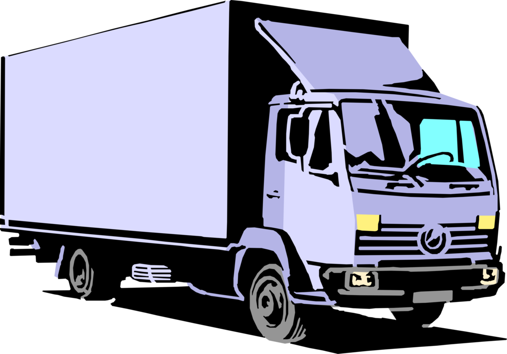 Vector Illustration of Commercial Shipping and Delivery Transport Truck Vehicle