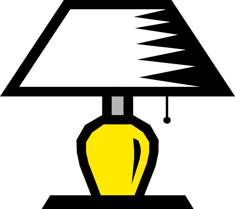 Vector Illustration of Electric Light Fixture Lamp as Illumination Source