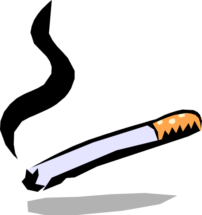 Vector Illustration of Smoker's Cigarette Burning