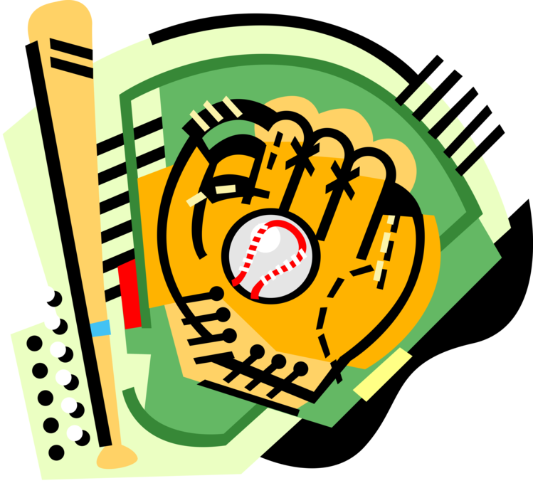 Vector Illustration of American Pastime Sport of Baseball Glove with Ball
