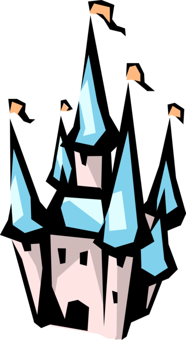 Vector Illustration of Disney Medieval Castle Fortress Symbol