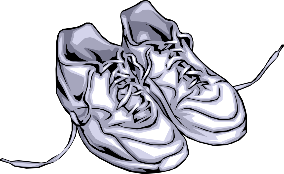 Vector Illustration of Running Shoe or Sneaker Athletic Footwear for Sports or Exercise with Laces