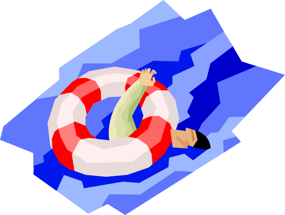 Vector Illustration of Lifebuoy Ring Lifesaver Life Saving Floating Buoy Provides Buoyancy and Prevents Drowning