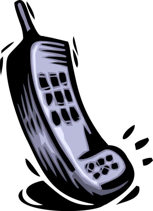 Vector Illustration of Mobile Smartphone Phone Telephone Makes and Receives Calls Over Radio Frequency Carrier