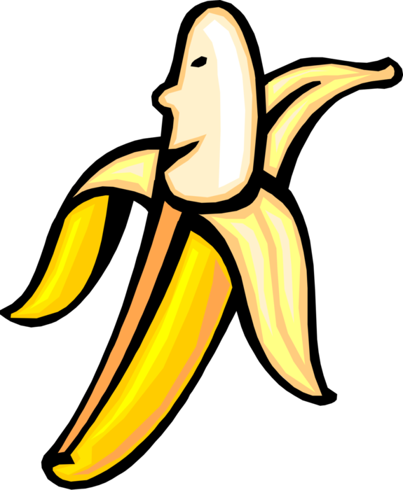 Vector Illustration of Anthropomorphic Edible Fruit Banana