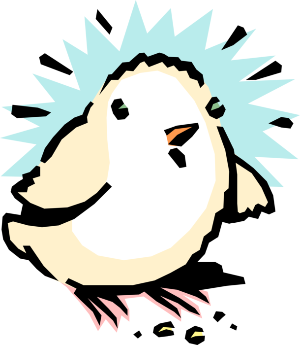 Vector Illustration of Cartoon Yellow Chick Bird
