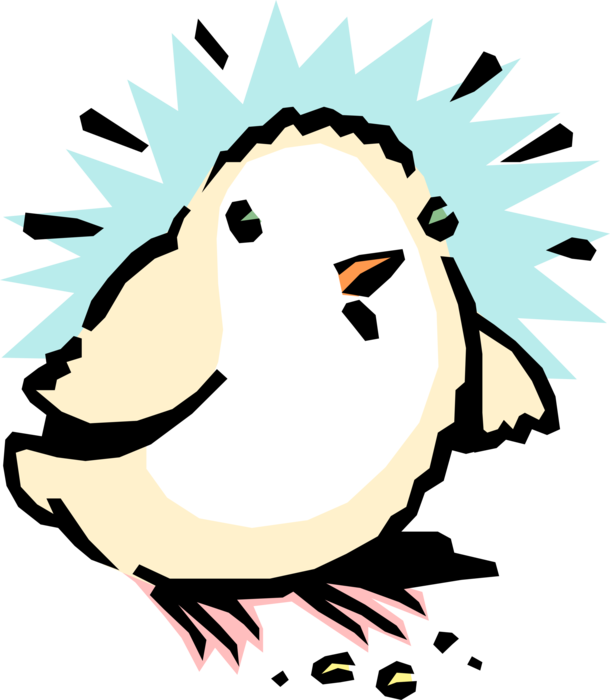 Vector Illustration of Cartoon Yellow Chick Bird