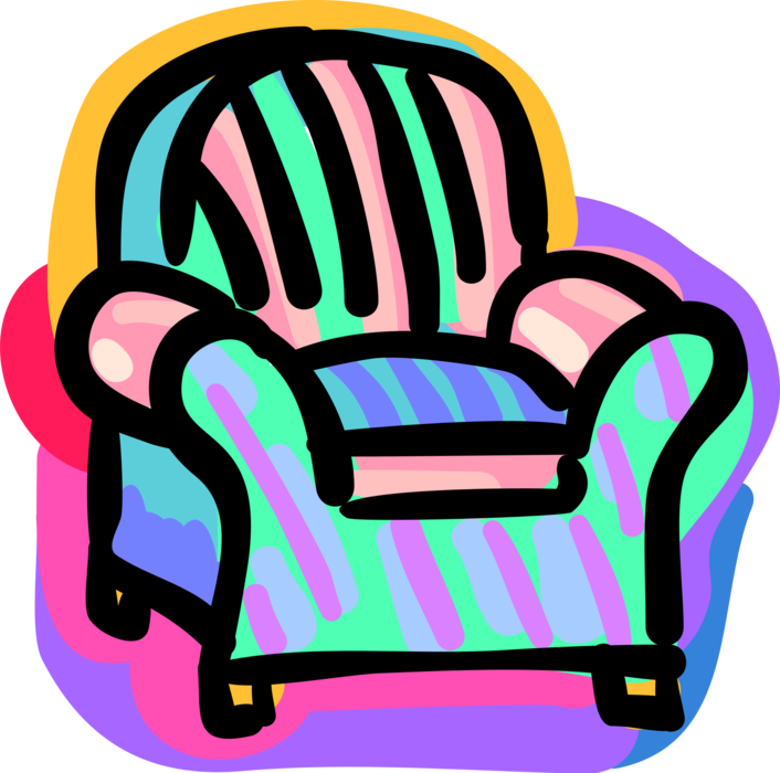 Vector Illustration of Comfortable Living Room Arm Chair