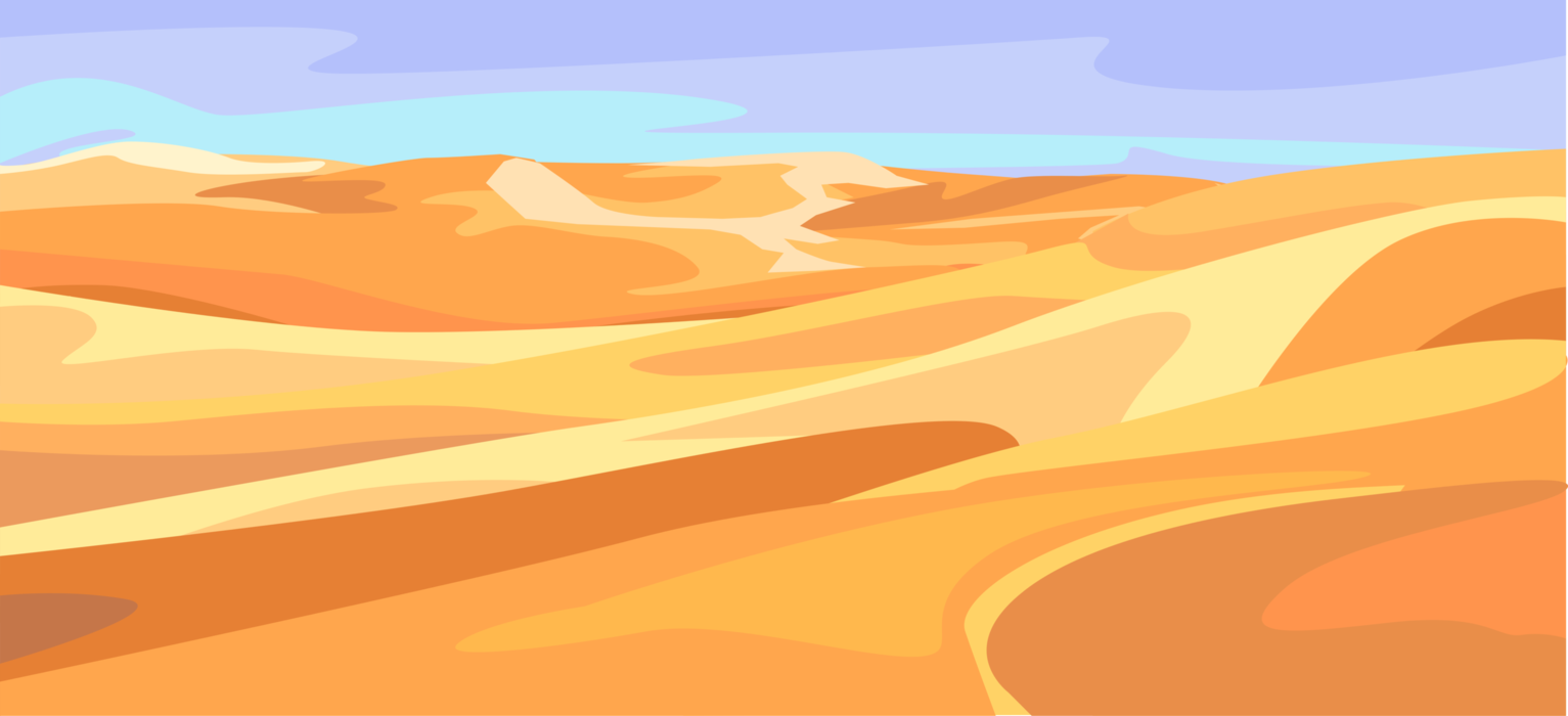 Vector Illustration of Sahara Desert Sands and Dunes