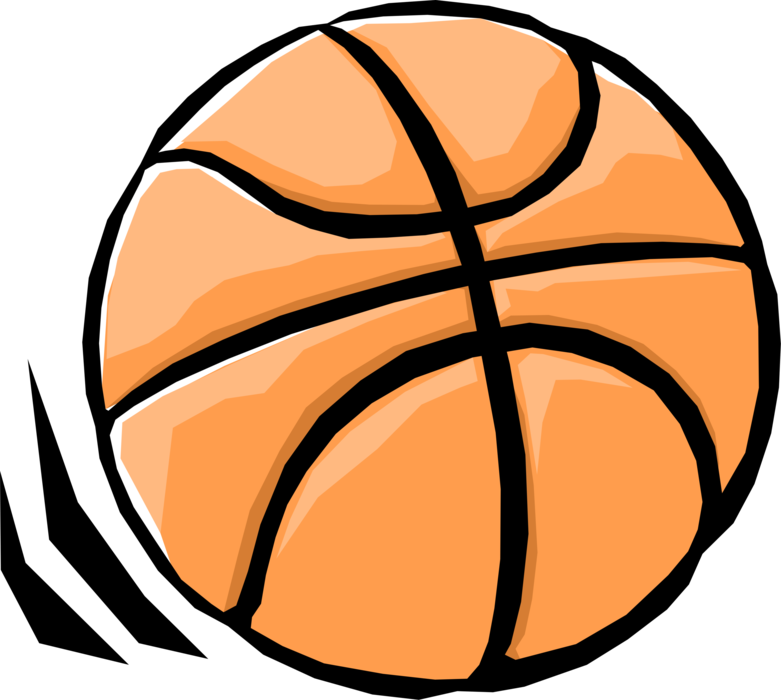 Vector Illustration of Rolling Basketball Ball