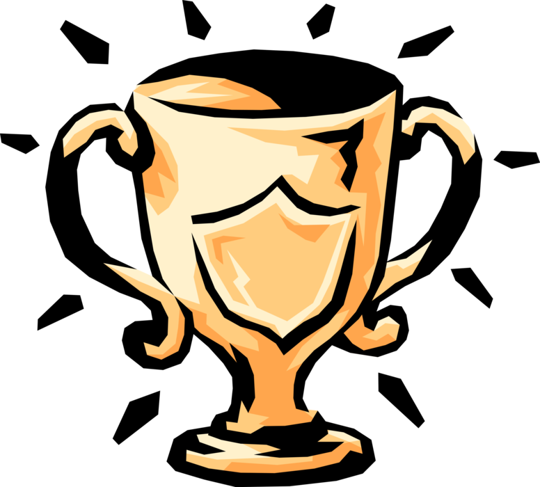 Vector Illustration of Sports Trophy Cup Award Recognizes Specific Achievement or Evidence of Merit