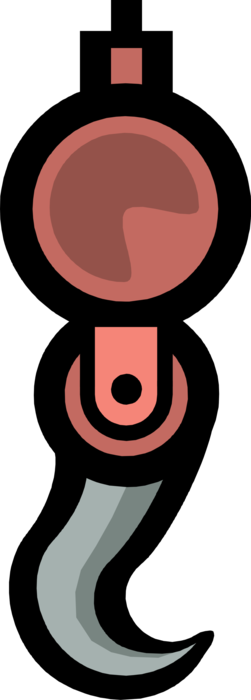 Vector Illustration of Hoist or Crane Lifting Hook for Lifting Loads