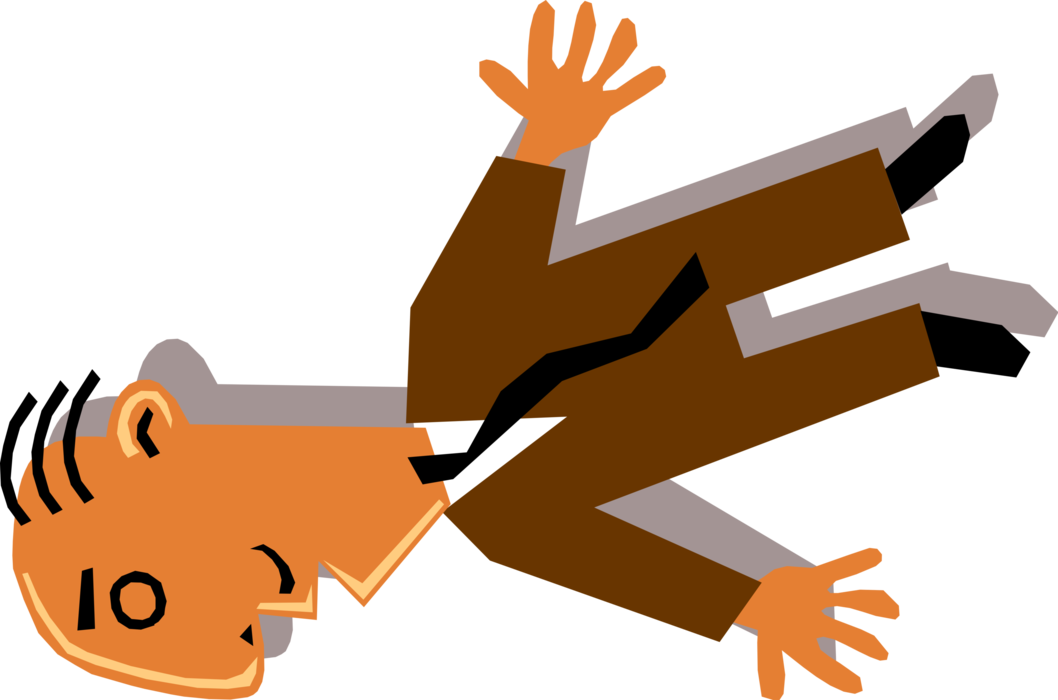 Vector Illustration of French Businessmen Falls Down