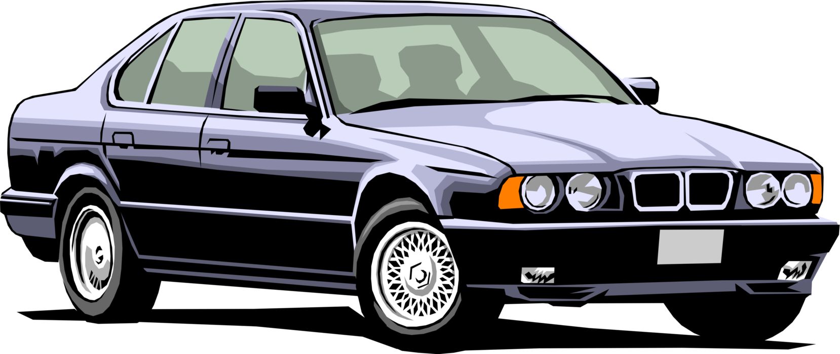 Vector Illustration of BMW Sedan Car Automobile Motor Vehicle