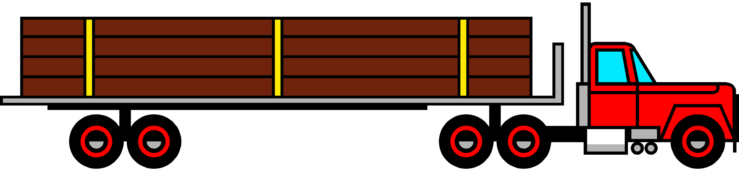 Vector Illustration of Forestry Industry Shipping and Delivery Lumber Truck Vehicle