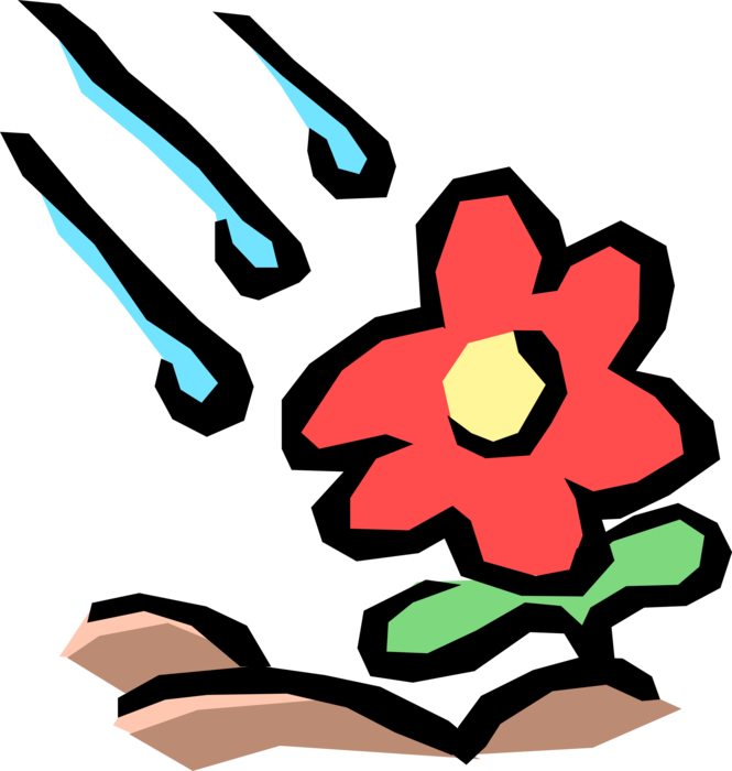Vector Illustration of April Showers Bring May Flowers Trochee Rhyme