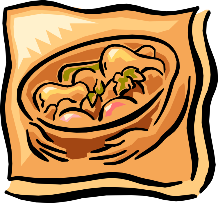 Vector Illustration of Fresh Fruit Bowl Carried By Hands