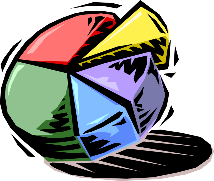 Vector Illustration of Pie Chart Sales Chart Diagram or Graph is Graphical Representation of Data