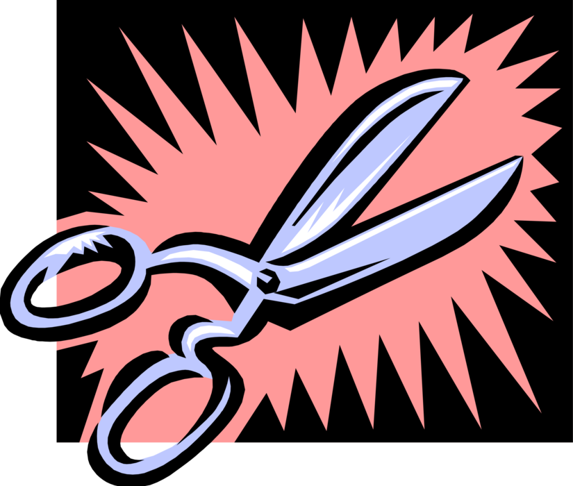 Vector Illustration of Scissors Hand-Operated Shearing Tools