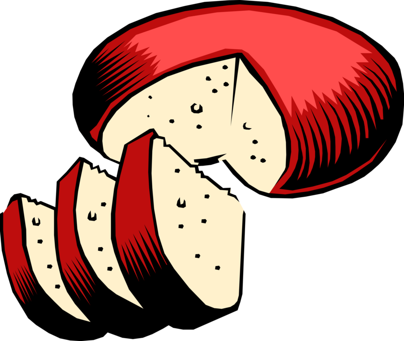 Vector Illustration of Swiss Cheese Dairy Product Food Derived from Milk Sliced in Wedges