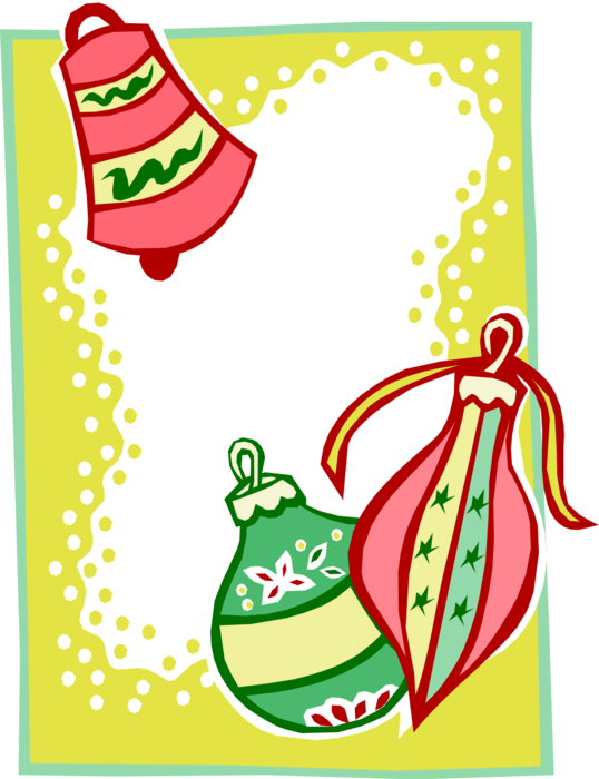 Vector Illustration of Festive Season Christmas Ornament Frame Border